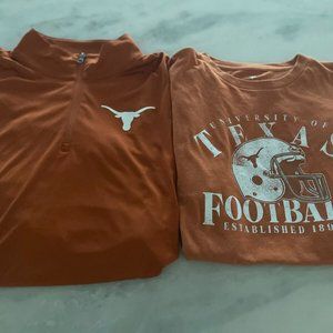 University of Texas Longhorns Football Men's Quarter Zip & Shirt Size XL